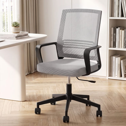 Artiss Mesh Office Chair Mid Back Grey-Office Chairs-PEROZ Accessories