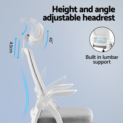 Artiss Ergonomic Office Chair Computer Desk Chairs Headrest Adjustable Grey-Furniture &gt; Office &gt; Office &amp; Desk Chairs-PEROZ Accessories