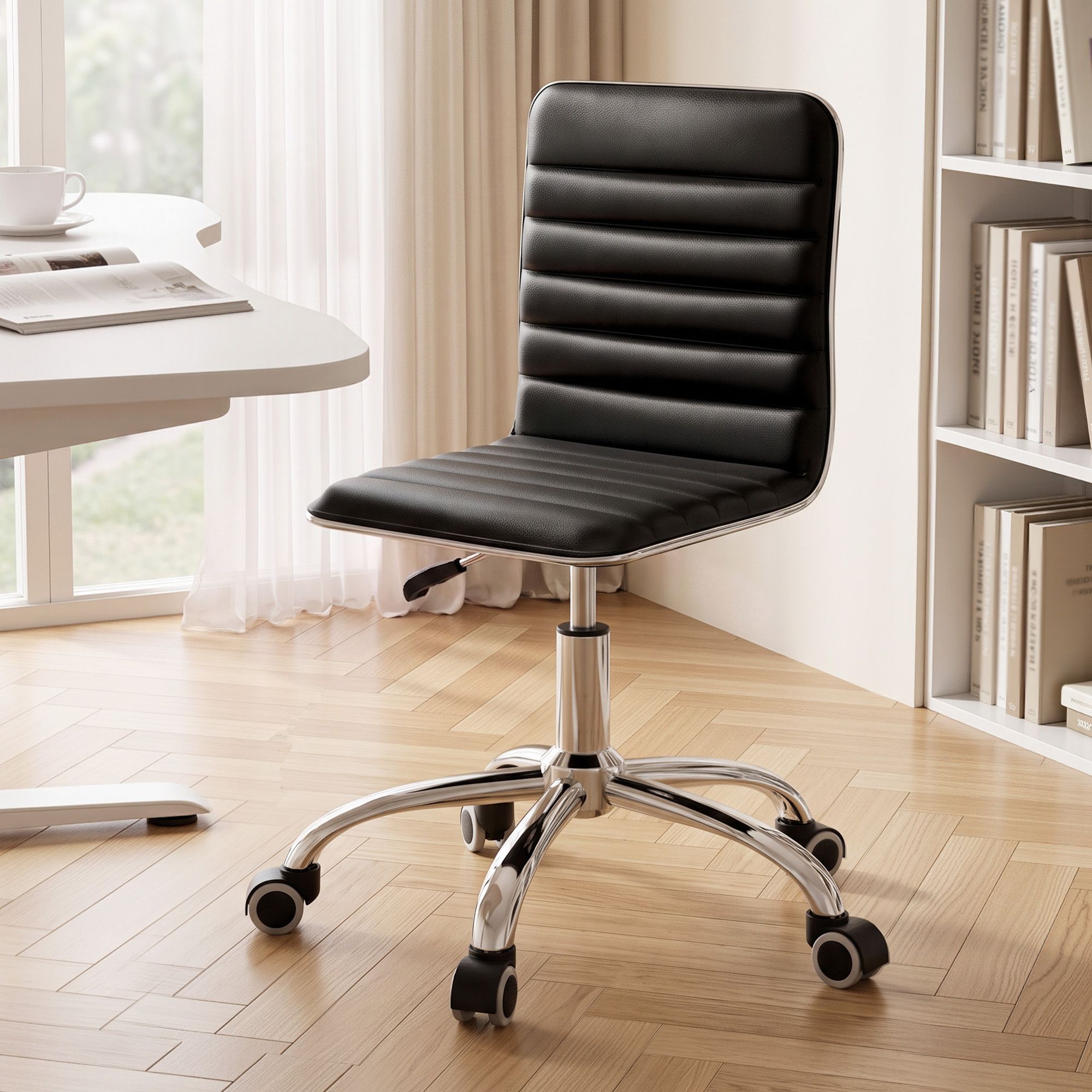 Artiss Office Chair Conference Chairs PU Leather Low Back Black-Office Chairs-PEROZ Accessories