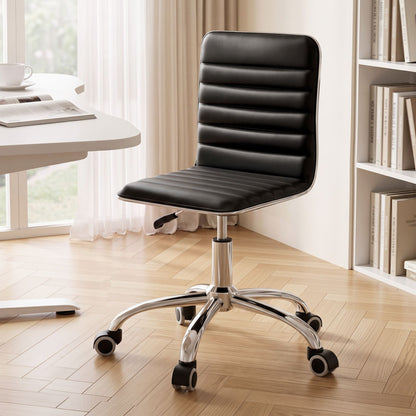 Artiss Office Chair Conference Chairs PU Leather Low Back Black-Office Chairs-PEROZ Accessories