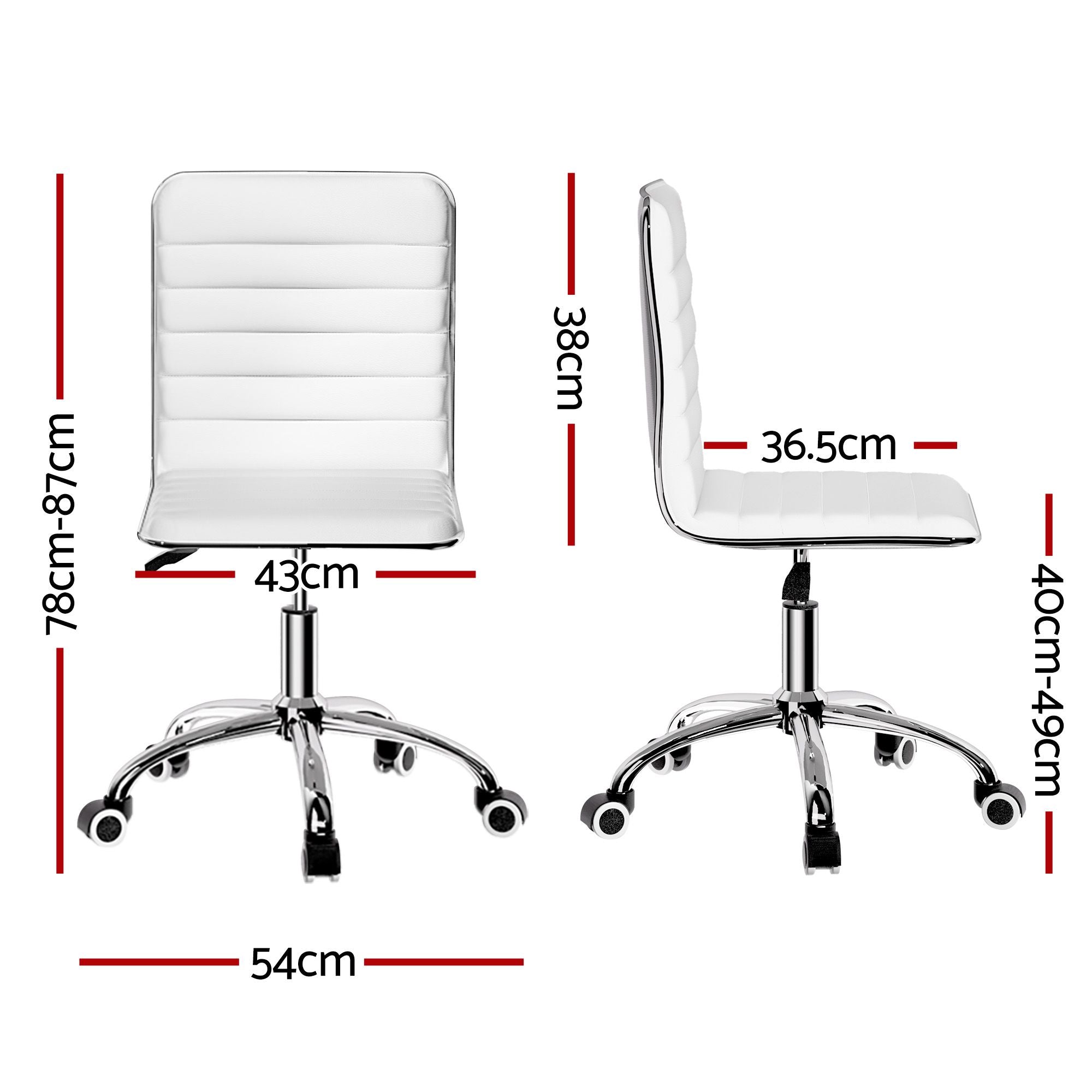 Artiss Office Chair Conference Chairs PU Leather Low Back White-Office Chairs-PEROZ Accessories