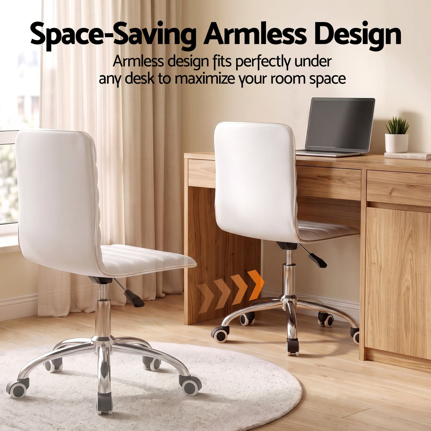 Artiss Office Chair Conference Chairs PU Leather Low Back White-Office Chairs-PEROZ Accessories