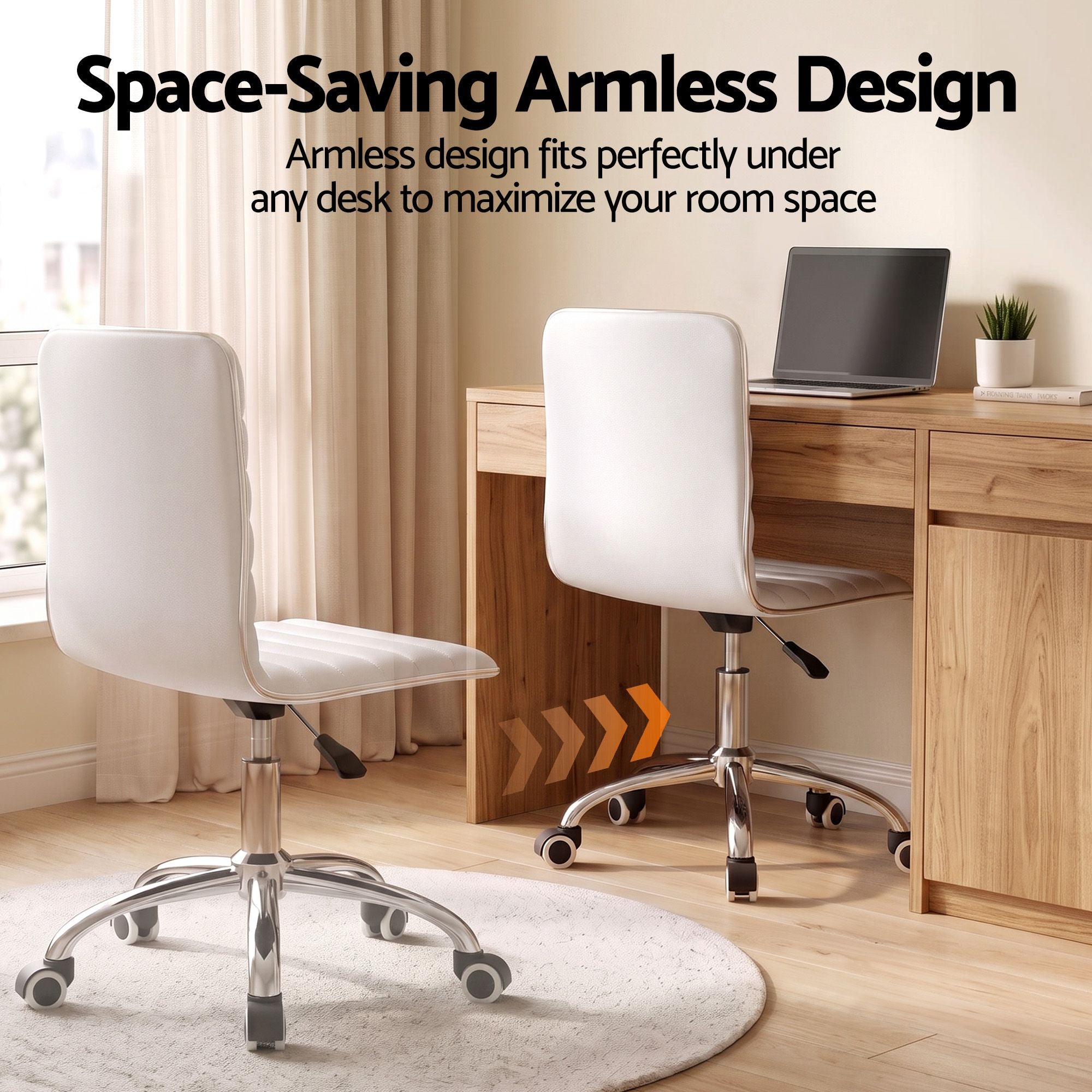 Artiss Office Chair Conference Chairs PU Leather Low Back White-Office Chairs-PEROZ Accessories