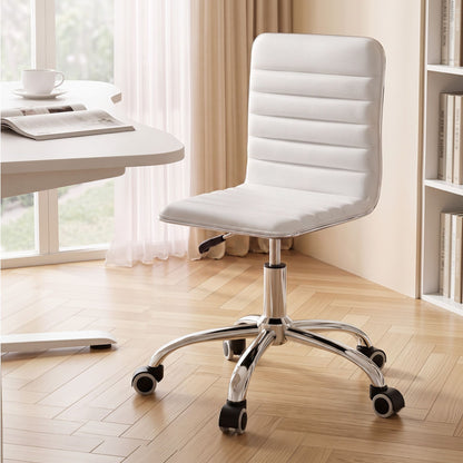Artiss Office Chair Conference Chairs PU Leather Low Back White-Office Chairs-PEROZ Accessories