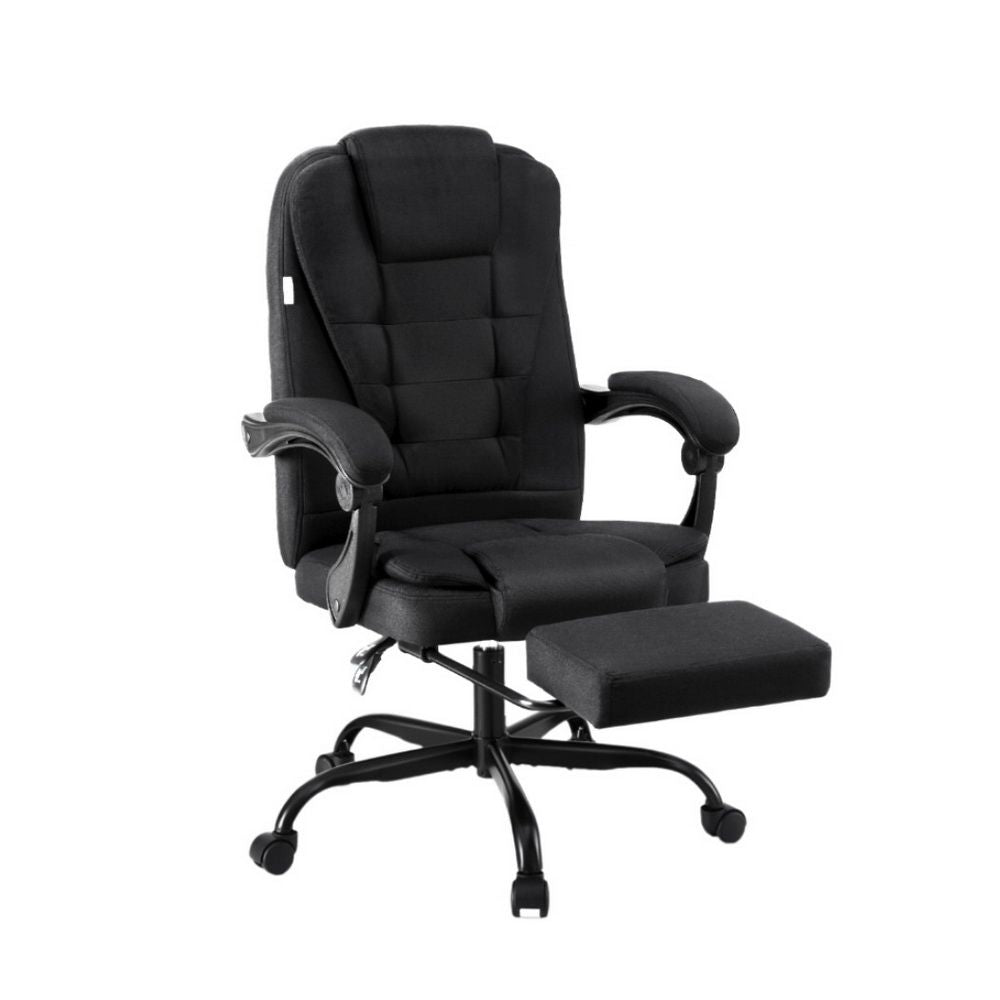 Artiss Office Chair Executive Fabric Seat Racing Computer Desk Chairs Footrest-Furniture > Office > Office &amp; Desk Chairs-PEROZ Accessories