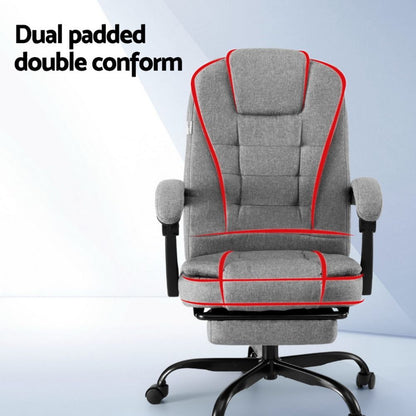 Artiss Office Chair Executive Fabric Seat Racing Computer Desk Chairs Footrest-Furniture > Office > Office &amp; Desk Chairs-PEROZ Accessories