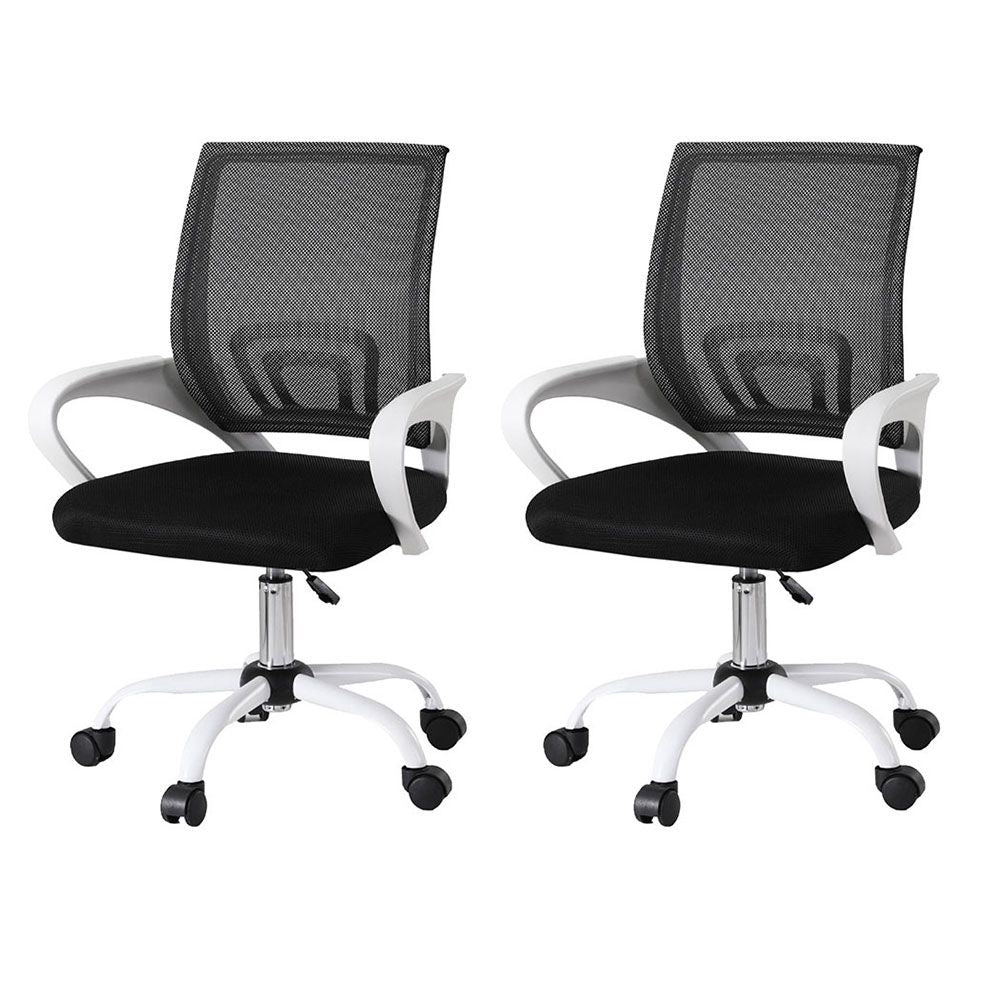Artiss 2x Office Chair Mesh Computer Gaming Desk Chairs Work Study Mid Back-Furniture > Office > Office &amp; Desk Chairs-PEROZ Accessories