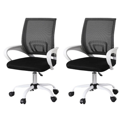 Artiss 2x Office Chair Mesh Computer Gaming Desk Chairs Work Study Mid Back-Furniture > Office > Office &amp; Desk Chairs-PEROZ Accessories