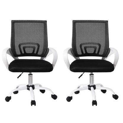 Artiss 2x Office Chair Mesh Computer Gaming Desk Chairs Work Study Mid Back-Furniture > Office > Office &amp; Desk Chairs-PEROZ Accessories