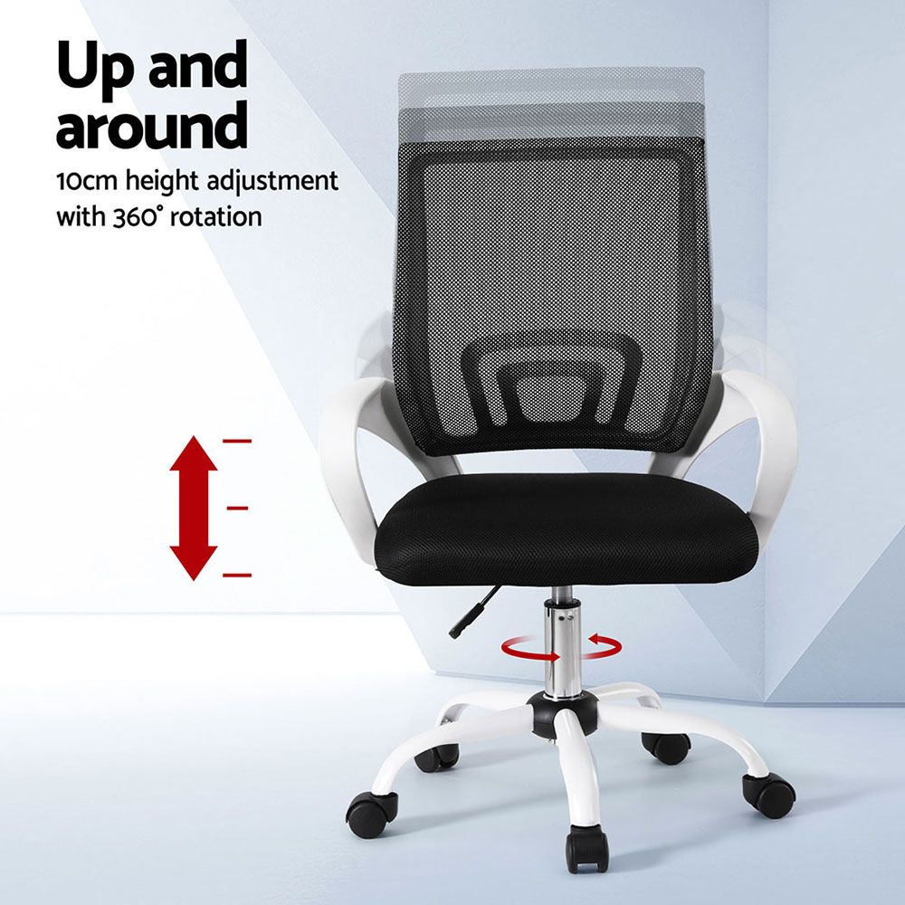 Artiss 2x Office Chair Mesh Computer Gaming Desk Chairs Work Study Mid Back-Furniture > Office > Office &amp; Desk Chairs-PEROZ Accessories