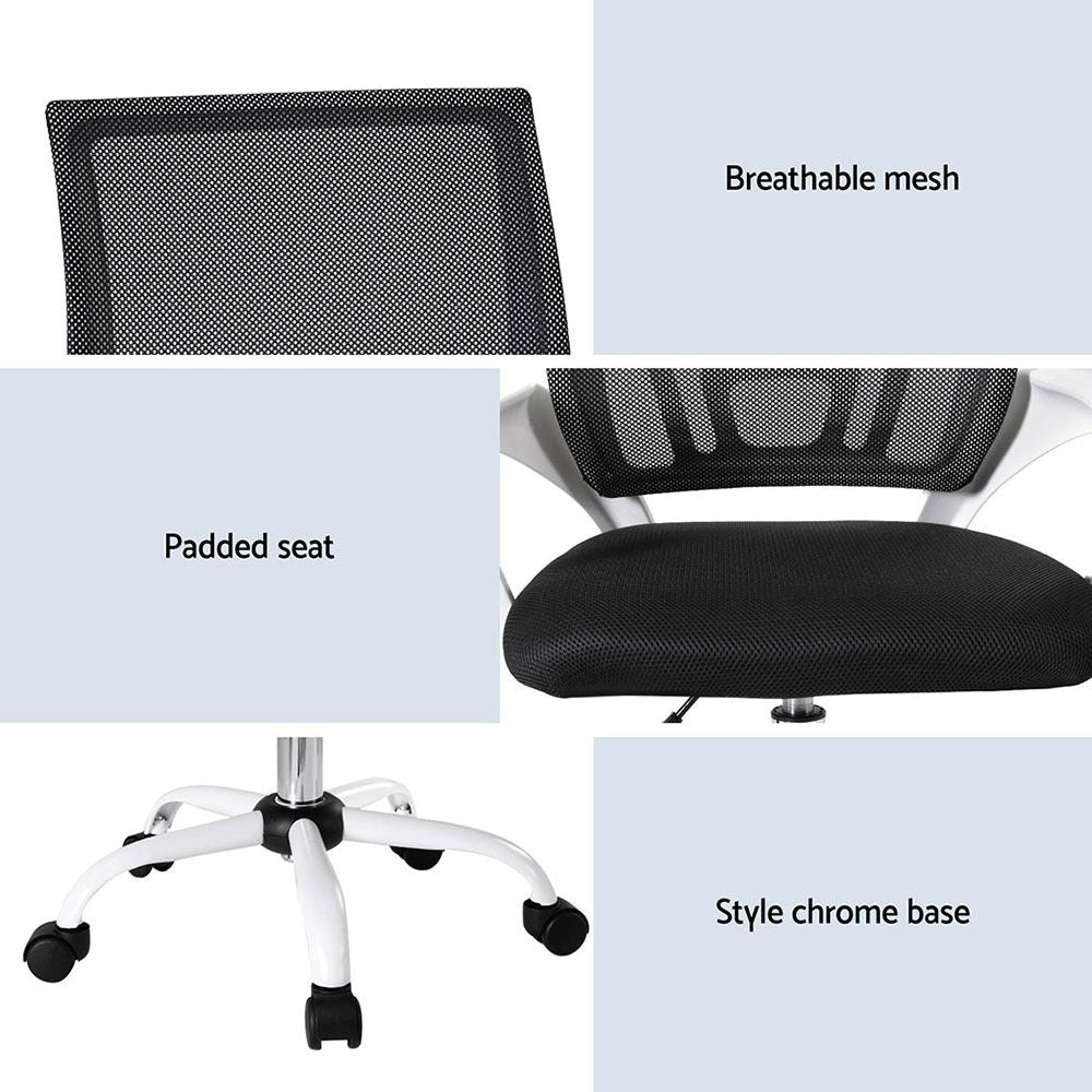 Artiss 2x Office Chair Mesh Computer Gaming Desk Chairs Work Study Mid Back-Furniture > Office > Office &amp; Desk Chairs-PEROZ Accessories