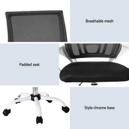 Artiss 2x Office Chair Mesh Computer Gaming Desk Chairs Work Study Mid Back-Furniture > Office > Office &amp; Desk Chairs-PEROZ Accessories