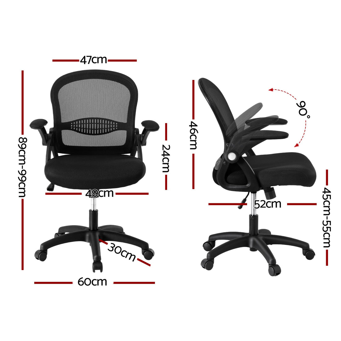 Artiss Mesh Office Chair Computer Gaming Desk Chairs Work Study Mid Back-Furniture > Office > Office &amp; Desk Chairs-PEROZ Accessories