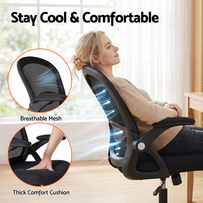 Artiss Mesh Office Chair Computer Gaming Desk Chairs Work Study Mid Back-Furniture > Office > Office &amp; Desk Chairs-PEROZ Accessories