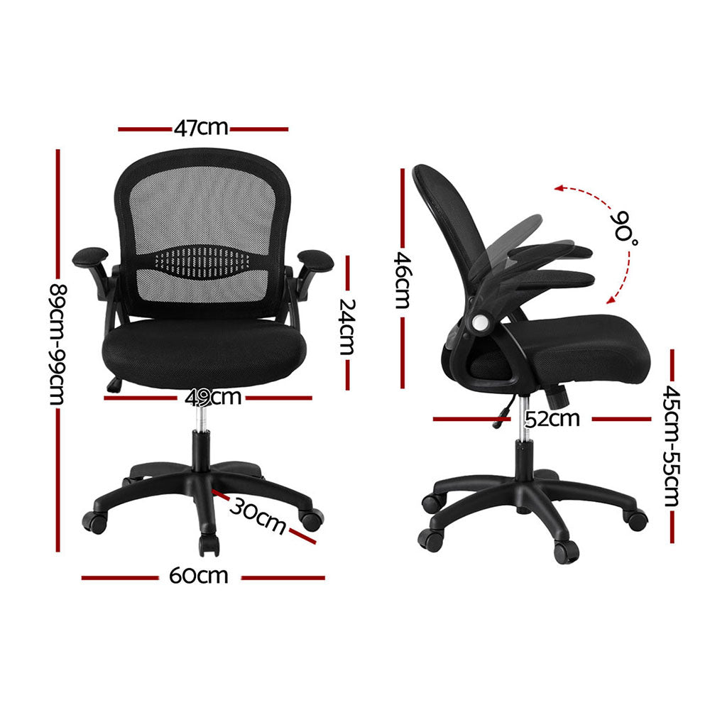 Artiss 2x Mesh Office Chair Computer Gaming Desk Chairs Work Study Mid Back-Furniture &gt; Office &gt; Office &amp; Desk Chairs-PEROZ Accessories