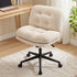 Artiss Criss Cross Office Chair Wide Seat Desk Chair Bouclé Fabric Vanity Chair Comfy, Beige-Furniture > Office > Office & Desk Chairs-PEROZ Accessories