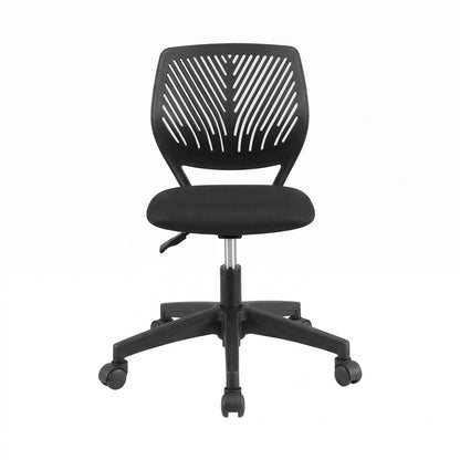 Artiss Ergonomic Office Chair Armless Study Chair Height Adjustable for Girls Boys Teens Black-Furniture > Office > Office &amp; Desk Chairs-PEROZ Accessories