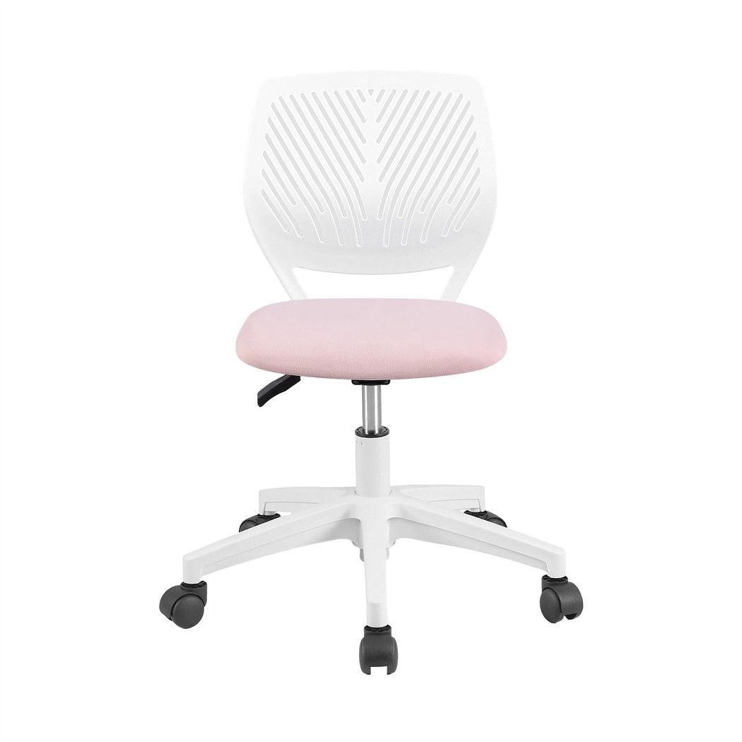 Artiss Ergonomic Office Chair Armless Study Chair Height Adjustable for Girls Boys Teens Pink-Furniture > Office > Office &amp; Desk Chairs-PEROZ Accessories