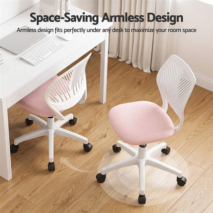 Artiss Ergonomic Office Chair Armless Study Chair Height Adjustable for Girls Boys Teens Pink-Furniture > Office > Office &amp; Desk Chairs-PEROZ Accessories