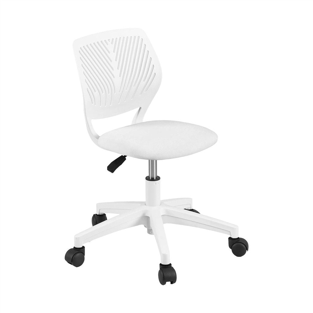 Artiss Ergonomic Office Chair Armless Study Chair Height Adjustable for Girls Boys Teens White-Furniture > Office > Office &amp; Desk Chairs-PEROZ Accessories
