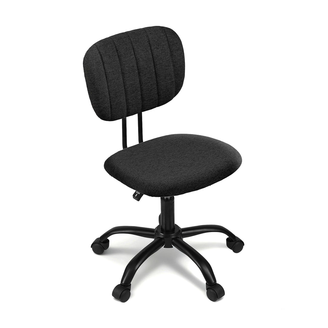 Artiss Armless Office Chair with Wheels, Ergonomic 360° Swivel Home Office Desk Chair, Height Adjustable Computer Task Chair with Fabric Back and Seat for Small Space, Black-Furniture > Office > Office &amp; Desk Chairs-PEROZ Accessories
