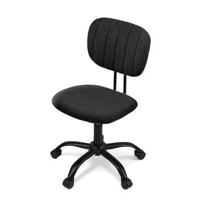 Artiss Armless Office Chair with Wheels, Ergonomic 360° Swivel Home Office Desk Chair, Height Adjustable Computer Task Chair with Fabric Back and Seat for Small Space, Black-Furniture > Office > Office &amp; Desk Chairs-PEROZ Accessories