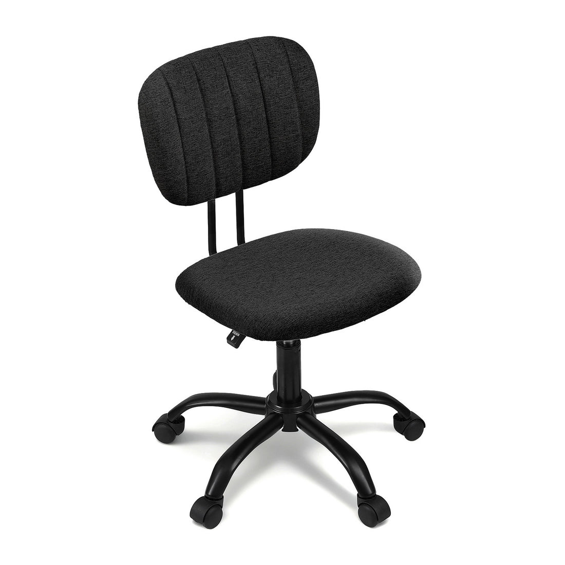 Artiss Armless Office Chair with Wheels, Ergonomic 360° Swivel Home Office Desk Chair, Height Adjustable Computer Task Chair with Fabric Back and Seat for Small Space, Black-Furniture &gt; Office &gt; Office &amp; Desk Chairs-PEROZ Accessories