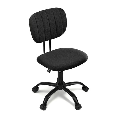 Artiss Armless Office Chair with Wheels, Ergonomic 360° Swivel Home Office Desk Chair, Height Adjustable Computer Task Chair with Fabric Back and Seat for Small Space, Black-Furniture &gt; Office &gt; Office &amp; Desk Chairs-PEROZ Accessories