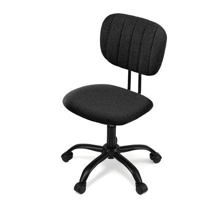 Artiss Armless Office Chair with Wheels, Ergonomic 360° Swivel Home Office Desk Chair, Height Adjustable Computer Task Chair with Fabric Back and Seat for Small Space, Black-Furniture &gt; Office &gt; Office &amp; Desk Chairs-PEROZ Accessories