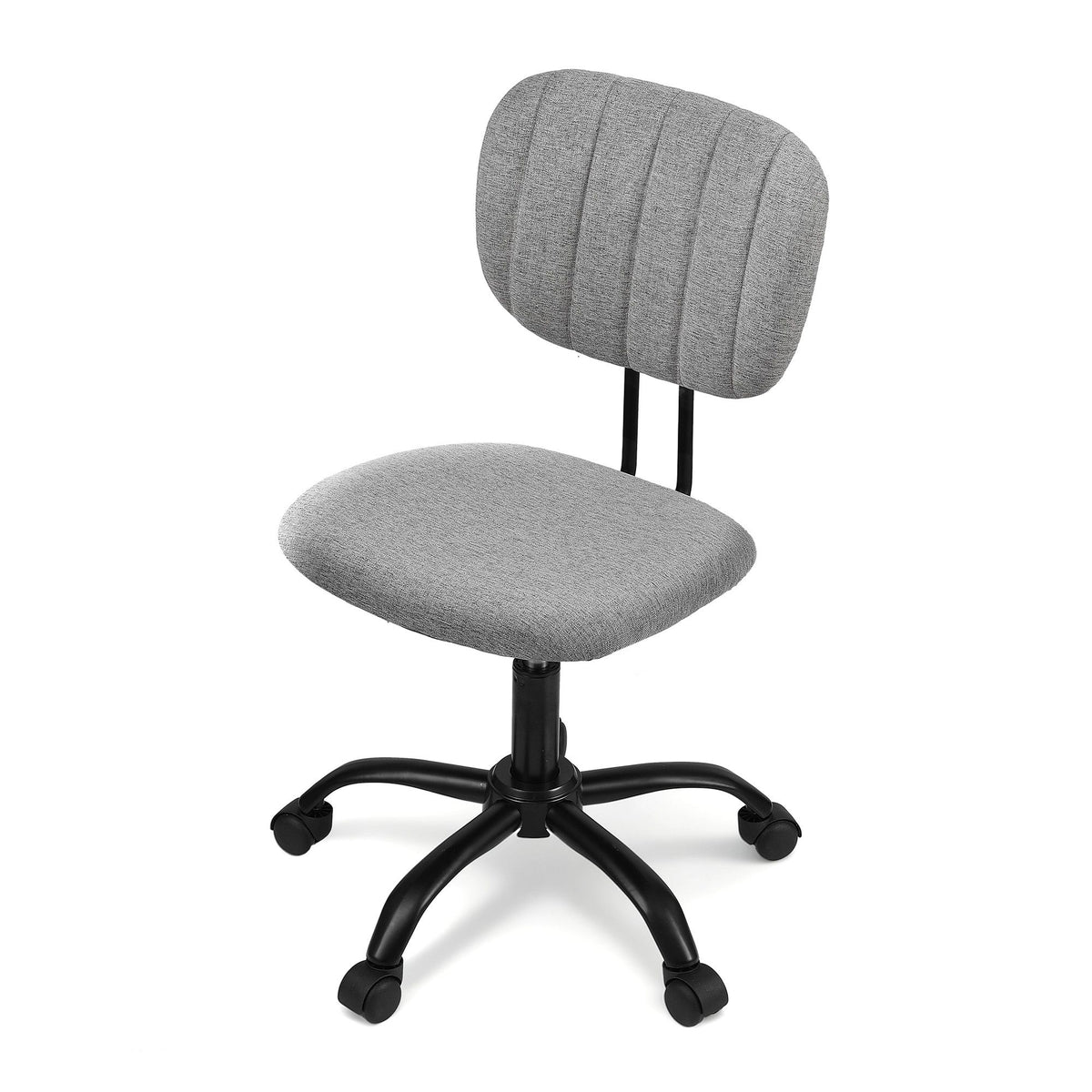 Artiss Armless Office Chair with Wheels, Ergonomic 360° Swivel Home Office Desk Chair, Height Adjustable Computer Task Chair with Fabric Back and Seat for Small Space, Grey-Furniture > Office > Office &amp; Desk Chairs-PEROZ Accessories