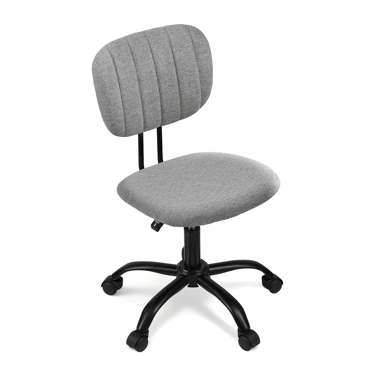 Artiss Armless Office Chair with Wheels, Ergonomic 360° Swivel Home Office Desk Chair, Height Adjustable Computer Task Chair with Fabric Back and Seat for Small Space, Grey-Furniture &gt; Office &gt; Office &amp; Desk Chairs-PEROZ Accessories