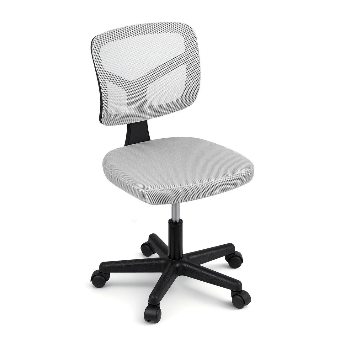 Artiss Armless Office Chair with Wheels, Ergonomic 360° Swivel Home Office Desk Chair, Height Adjustable Computer Task Chair with Fabric Back and Seat for Small Space, Grey-Furniture &gt; Office &gt; Office &amp; Desk Chairs-PEROZ Accessories