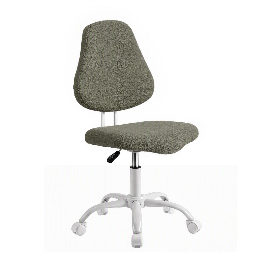 Artiss Armless Office Chair Ergonomic Soft Fleece Height Adjustable Vanity Desk Chair Green-Furniture > Office > Office &amp; Desk Chairs-PEROZ Accessories