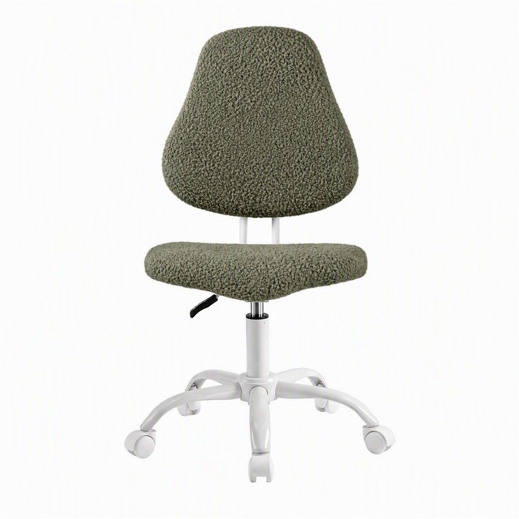Artiss Armless Office Chair Ergonomic Soft Fleece Height Adjustable Vanity Desk Chair Green-Furniture > Office > Office &amp; Desk Chairs-PEROZ Accessories
