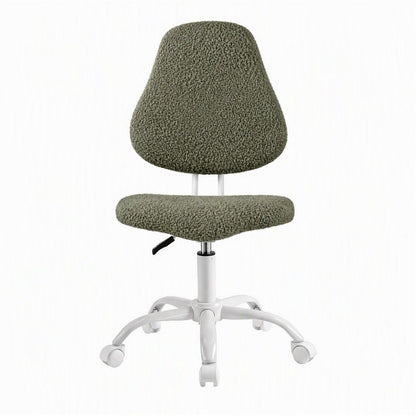 Artiss Armless Office Chair Ergonomic Soft Fleece Height Adjustable Vanity Desk Chair Green-Furniture > Office > Office &amp; Desk Chairs-PEROZ Accessories