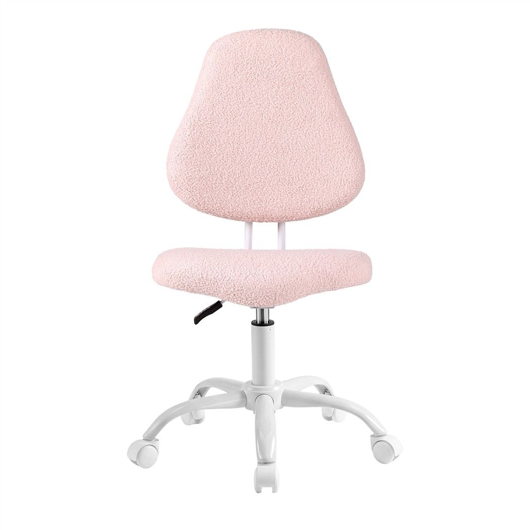 Artiss Armless Office Chair Ergonomic Soft Fleece Height Adjustable Vanity Desk Chair Pink-Furniture > Office > Office &amp; Desk Chairs-PEROZ Accessories
