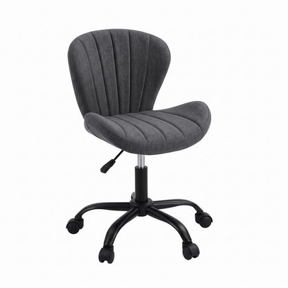 Artiss Ergonomic Office Chair Armless Height Adjustable Computer Desk Chair Fabric Dark Grey