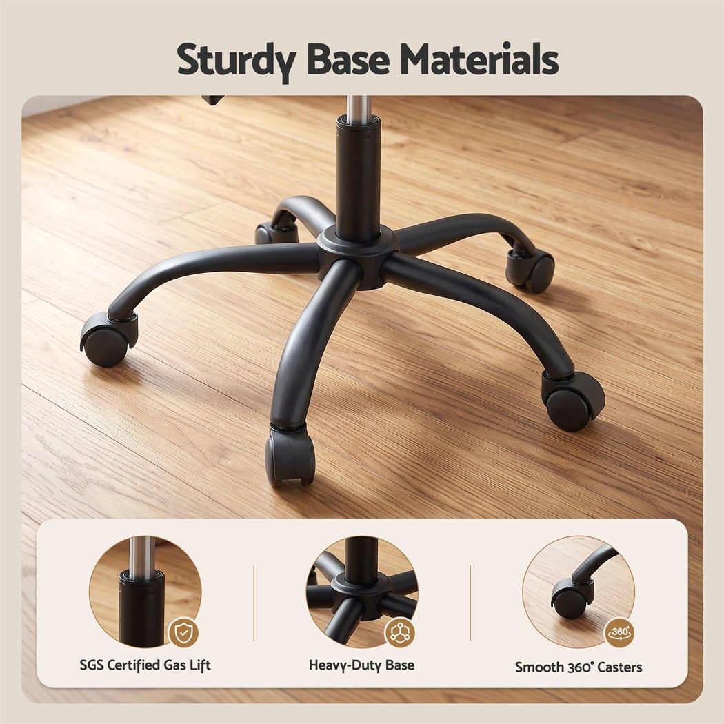 Artiss Ergonomic Office Chair Armless Height Adjustable Computer Desk Chair Fabric Dark Grey