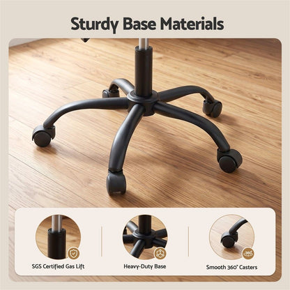 Artiss Ergonomic Office Chair Armless Height Adjustable Computer Desk Chair Fabric Dark Grey