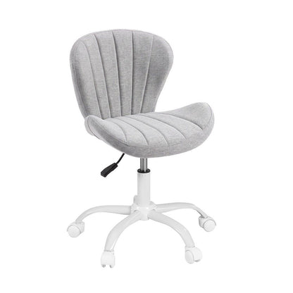 Artiss Ergonomic Office Chair Armless Height Adjustable Computer Desk Chair Fabric Light Grey