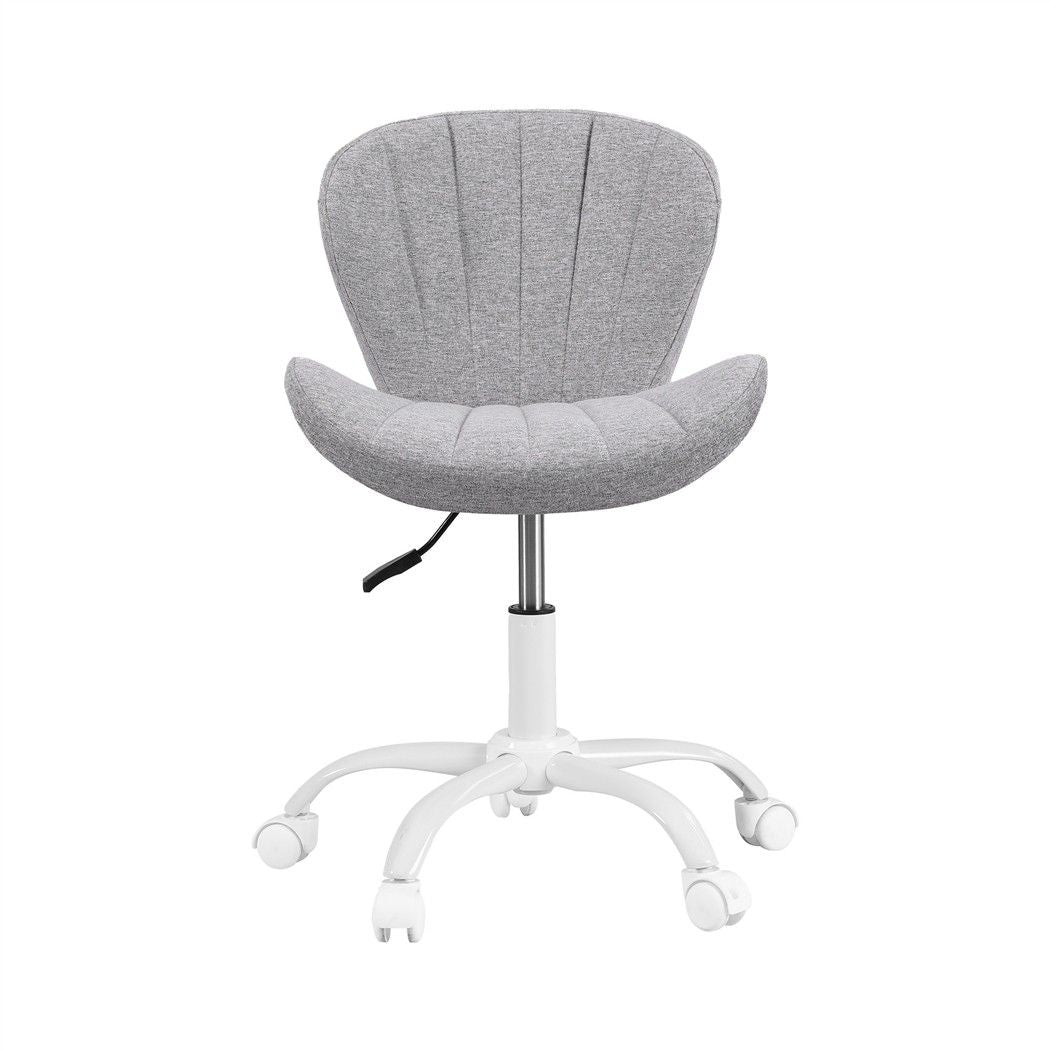 Artiss Ergonomic Office Chair Armless Height Adjustable Computer Desk Chair Fabric Light Grey