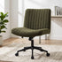Artiss Armless Cross Legged Office Chair Wide Seat Vanity Chair Teddy Fleece Green-Furniture > Office > Office & Desk Chairs-PEROZ Accessories