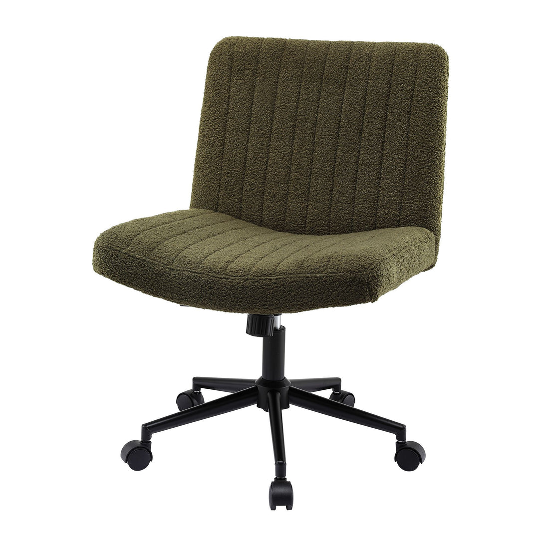 Artiss Armless Cross Legged Office Chair Wide Seat Vanity Chair Teddy Fleece Green-Furniture > Office > Office &amp; Desk Chairs-PEROZ Accessories