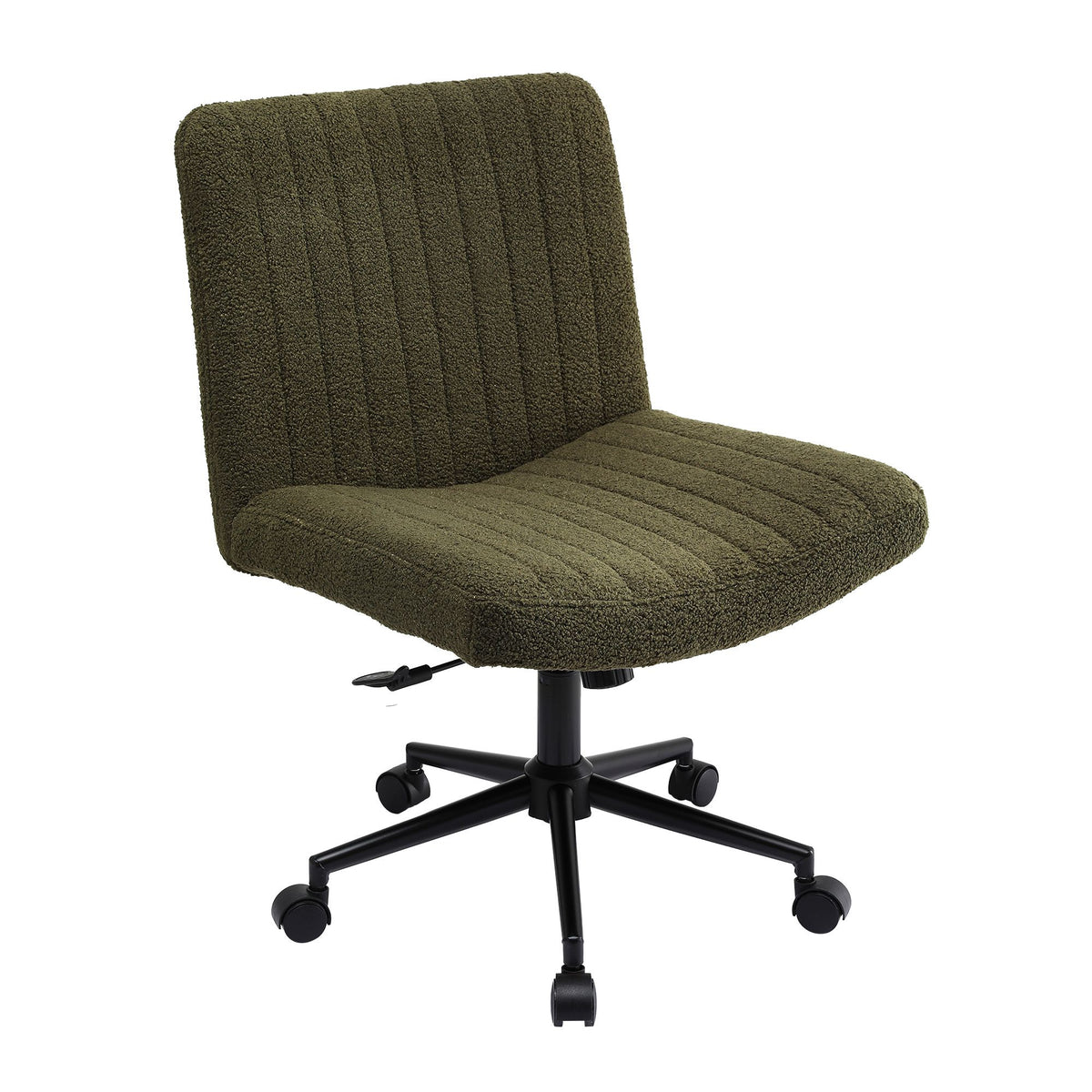 Artiss Armless Cross Legged Office Chair Wide Seat Vanity Chair Teddy Fleece Green-Furniture > Office > Office &amp; Desk Chairs-PEROZ Accessories