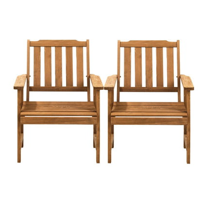 Livsip Outdoor Armchair Wooden Patio Furniture Set of 2 Chairs Set Garden Seat-Outdoor Patio Sets-PEROZ Accessories