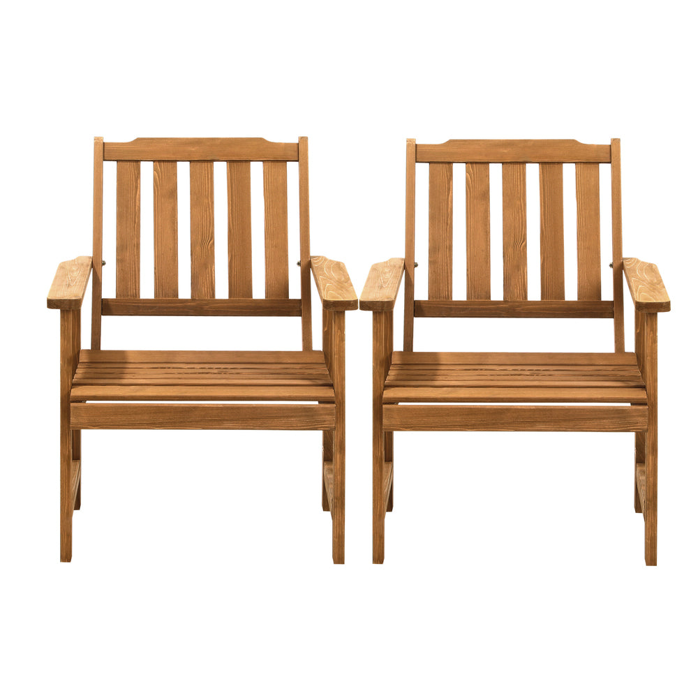 Livsip Outdoor Armchair Wooden Patio Furniture Set of 2 Chairs Set Garden Seat-Outdoor Patio Sets-PEROZ Accessories