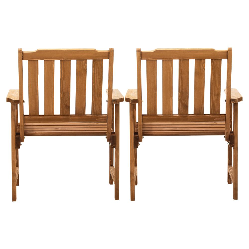 Livsip Outdoor Armchair Wooden Patio Furniture Set of 2 Chairs Set Garden Seat-Outdoor Patio Sets-PEROZ Accessories