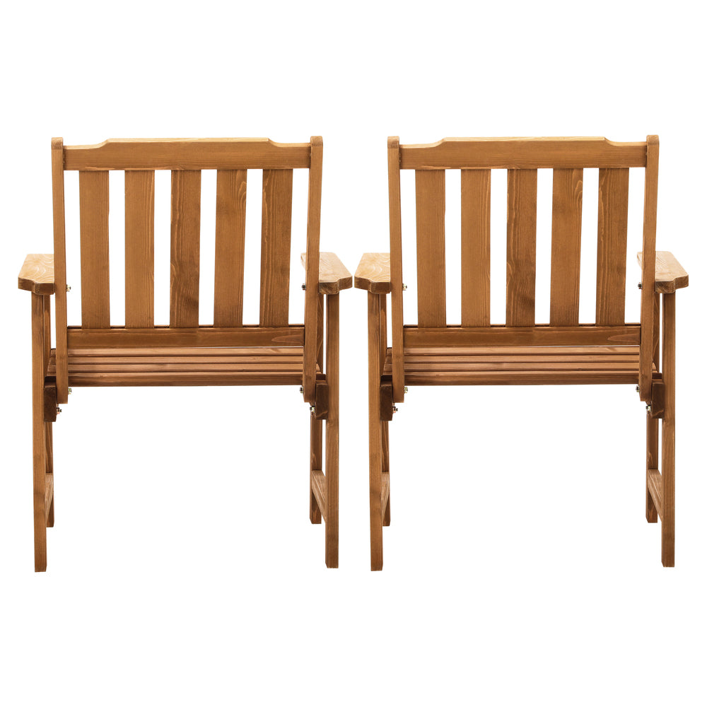 Livsip Outdoor Armchair Wooden Patio Furniture Set of 2 Chairs Set Garden Seat-Outdoor Patio Sets-PEROZ Accessories