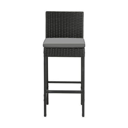 Livsip Outdoor Rattan Bar Stools Patio Dinning Chairs Cafe Garden Furniture 2X-Outdoor Bar Chair-PEROZ Accessories