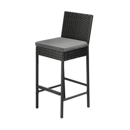 Livsip Outdoor Rattan Bar Stools Patio Dinning Chairs Cafe Garden Furniture 2X-Outdoor Bar Chair-PEROZ Accessories